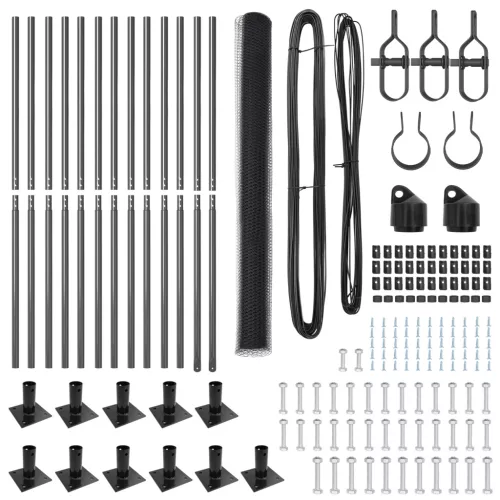  Kerítési készlet 2 db Szürke Porszórt acél 25 x 1,5 m Tartós