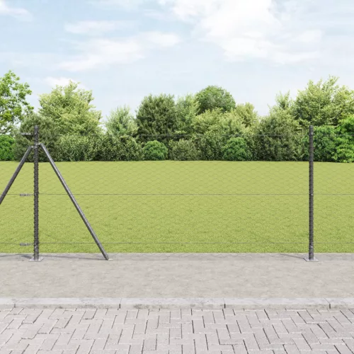  Hatszögletű kerítés Szürke 0,8x50 m Acél