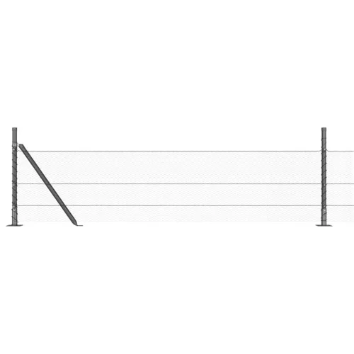  Kerítésoszlop Szürke 100 x 0,5 m (13 mm háló) Acél és PVC