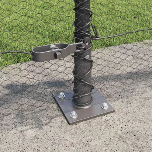  Kerítésoszlop Szürke 100 x 0,5 m (13 mm háló) Acél és PVC