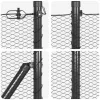  Kerítésoszlop Szürke 100 x 0,5 m (13 mm háló) Acél és PVC
