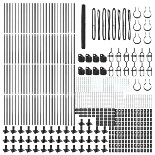  Kerítésoszlop Szürke 100 x 1,4 m (36 mm háló) Acél és PVC