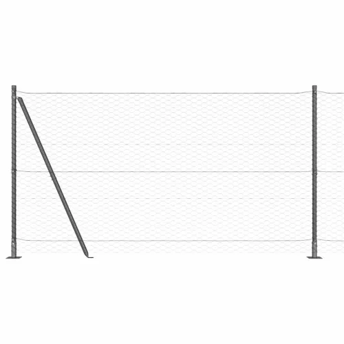  Kerítésoszlop Szürke 100 x 1,4 m (36 mm háló) Acél és PVC