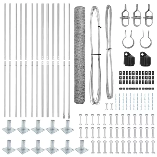  Kerítésoszlop Ezüst 25 x 1 m (50 mm-es háló) Acél