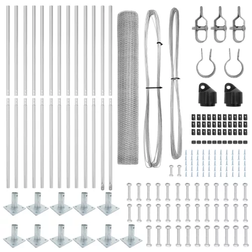  Kerítésszett 2 db Horganyzott Acél 25 x 1,2 m Tartós