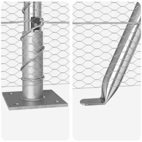  Kerítésszett 2 db Horganyzott Acél 25 x 1,2 m Tartós