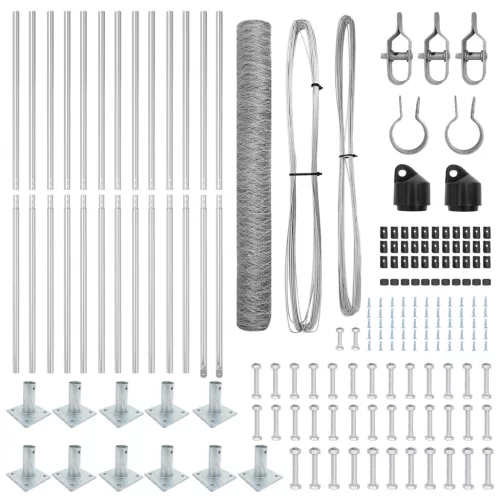  Kerítési szett 2 darab Horganyzott acél 25 x 1.2 m Tartós