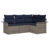  Kerti Kanapé Szett tárolóval 4 pcs Szürke polirattan