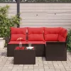 Kerti Kanapé Szett tárolóval 5 pcs Barna polirattan
