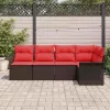  Kerti Kanapé Szett tárolóval 5 pcs Barna polirattan
