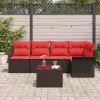  Kerti Kanapé Szett tárolóval 6 pcs Barna polirattan