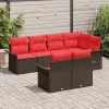  Kerti Kanapé Szett párnával tárolóval 7 pcs Barna Poli rattan