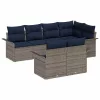  Kerti Kanapé Szett párnával tárolóval 7 pcs Szürke Poli rattan