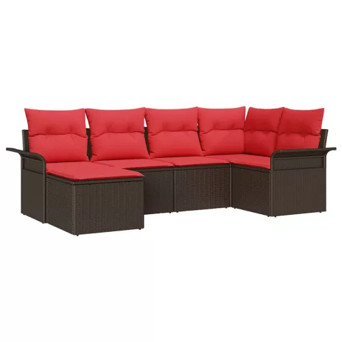  Kerti Kanapé Szett tárolóval 6 pcs Barna polirattan