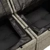  8 darabos kerti kanapé szett párnákkal szürke poli rattan