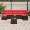 Kerti Kanapé Szett tárolóval 8 pcs Barna polirattan