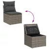  6 darabos Kert Kanapé Szett Párnákkal Szürke Poli Rattan