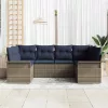  Kerti Kanapé Szett tárolóval 6 pcs Szürke Poli rattan
