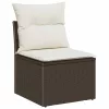  Kerti Kanapé Szett párnával 5 pcs Barna, Krém 55 x 55 x 37 cm