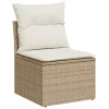  9 Részes Kerti Kanapé Szett Párnákkal Bézs Poli Rattan