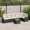  6 darabos Kert Sofa Szett Párnákkal Barna Poli Rattan