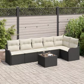  6 darabos Kert Sofa Szett Párnákkal Barna Poli Rattan