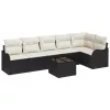  6 darabos Kert Sofa Szett Párnákkal Barna Poli Rattan