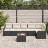  6 darabos Kert Sofa Szett Párnákkal Barna Poli Rattan