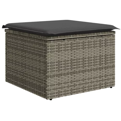  7 darabos kerti kanapé szett párnákkal szürke poli rattan