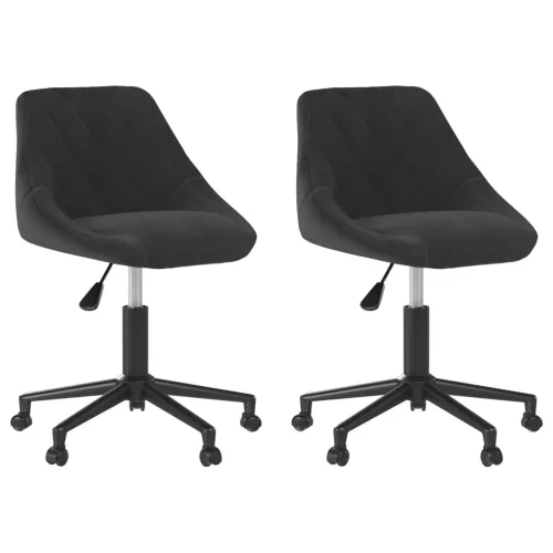  2 db fekete bársony forgó étkezőszék