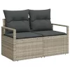  8 darabos Kerti Sofa Szett Párnákkal Világosszürke Poli Rattan