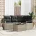  5 darabos kerti kanapé szett párnákkal szürke poli rattan