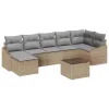  Kerti Kanapé Szett 8 pcs Beige és Világosszürke polirattan
