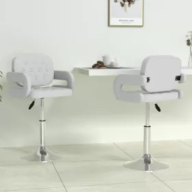  2 db fehér műbőr forgó étkezőszék