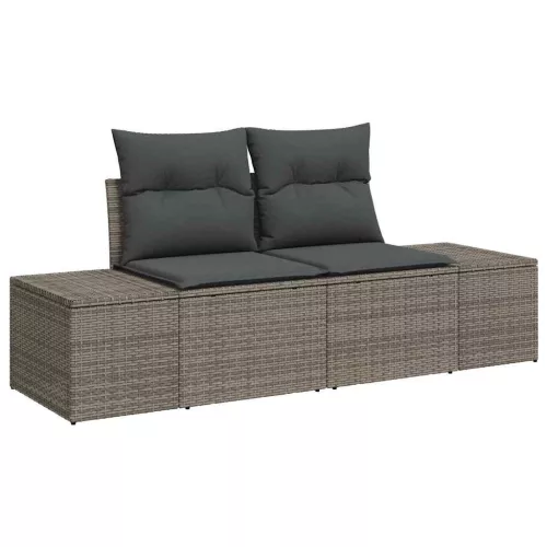  Kerti Kanapé Szett 11 pcs Szürke 344 x 209 x 85 cm Poli rattan