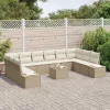  Kerti Kanapé Szett párnával 11 pcs Beige és krém Poly Rattan