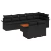  Kerti Kanapé Szett tárolóval 9 pcs Fekete polirattan