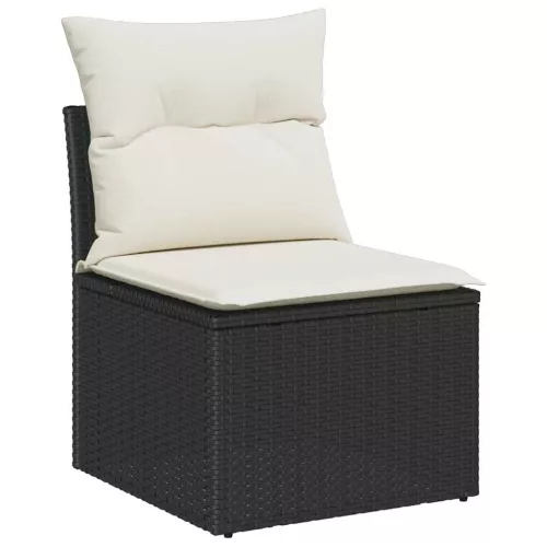  Kerti Kanapé Szett 5 pcs Fekete, fehér