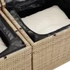  7 darabos kerti kanapé szett párnákkal bézs polirattan akáciából