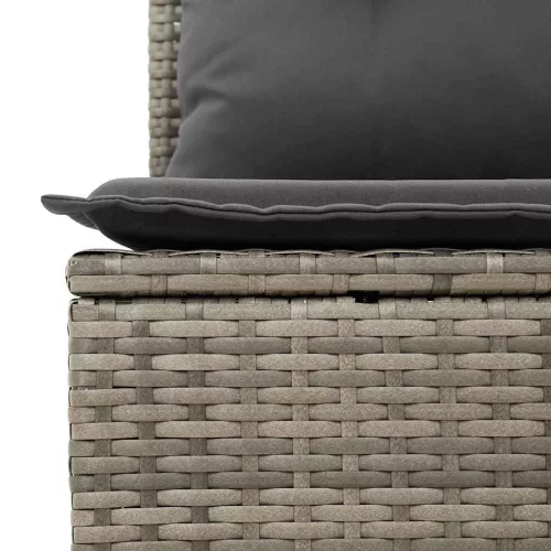  Kerti Kanapé Szett párnával tárolóval 5 pcs Szürke Polyrattan