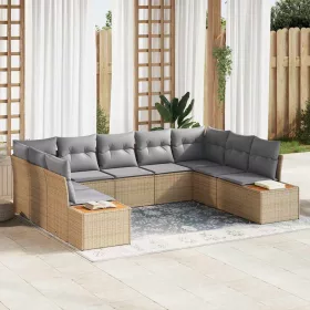    Kerti Kanapé Szett 5 pcs Beige és Világosszürke Polyrattan