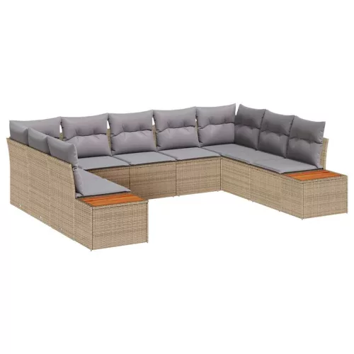  Kerti Kanapé Szett 5 pcs Beige és Világosszürke Polyrattan