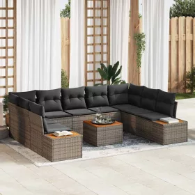    Kerti Kanapé Szett párnával tárolóval 5 pcs Szürke Polyrattan