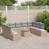  Kerti Kanapé Szett 5 pcs Beige és Világosszürke Polyrattan