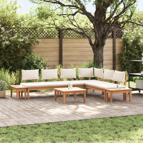  Kert Pad Készlet 4 pcs Barna és Krém 2 személyes Közepes