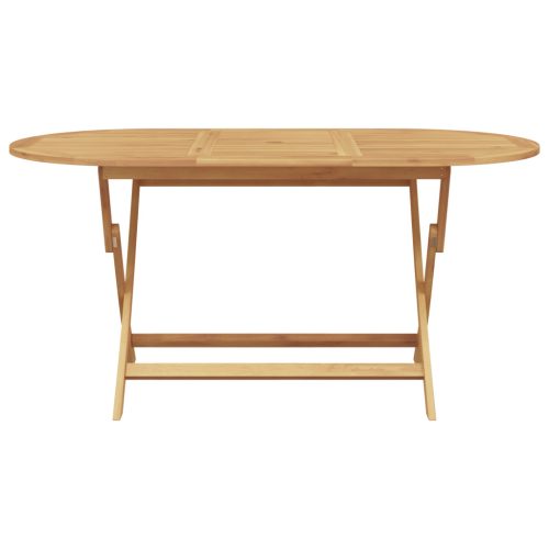  7 Részes Kert Étkző Szett Összecsukható Tömör Fa Tíkfa