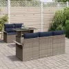  Kerti Kanapé Szett párnával tárolóval 6 pcs Szürke Poly Rattan