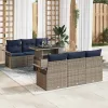  Kerti Kanapé Szett párnával tárolóval 7 pcs Szürke Poly Rattan