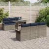  Kerti Kanapé Szett párnával tárolóval 7 pcs Szürke Poly Rattan