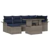  Kerti Kanapé Szett párnával tárolóval 7 pcs Szürke Poly Rattan